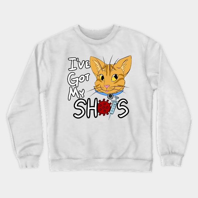 I've Got My Shots (Orange Tabby Cat, COVID) Crewneck Sweatshirt by malafight